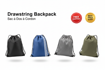 Drawstring Backpack / Sac à Dos à Cordon