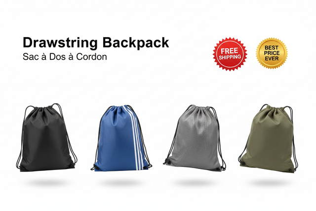 Drawstring Backpack / Sac à Dos à Cordon