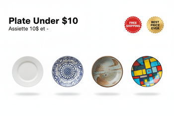 Plate Under $10 / Assiette 10$ et -