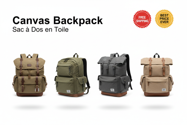 Canvas Backpack / Sac à Dos en Toile
