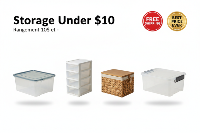 Storage Under $10 / Rangement 10$ et -