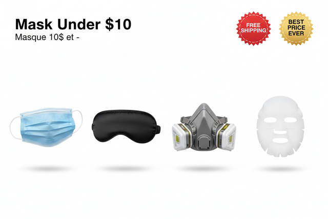 Mask Under $10 / Masque 10$ et -
