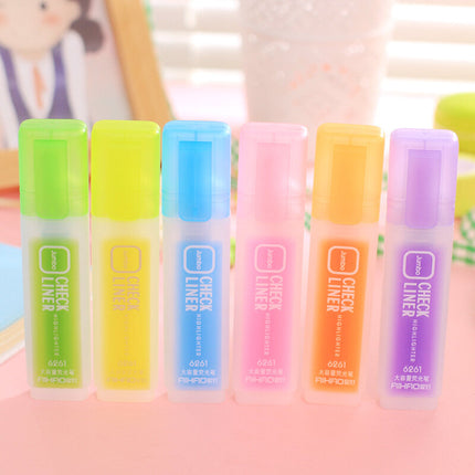 6 Colors Marker Liquid Highlighters Kawaii Gifts for Students Taking Notes Lovely Painting Office Supplies Stationery