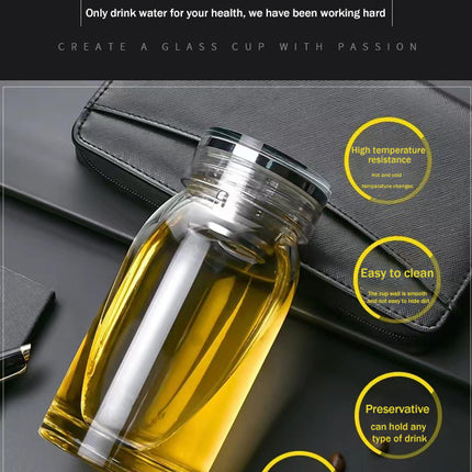 Borosilicate Anti-crack Glass Tea Cup Large Capacity Transparent Thickened Glass Tea Water Bottle High Borosilicate Glass Cup