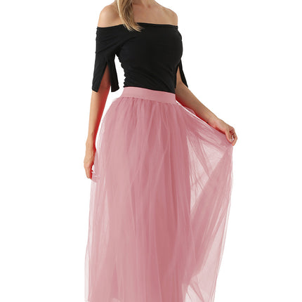 Amazon Explosions Women's European and American 4-Layer Mesh Puffy Skirt tulle skirtebay Explosions Floor Skirt