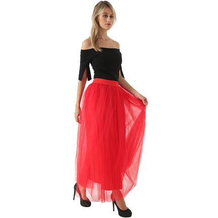Amazon Explosions Women's European and American 4-Layer Mesh Puffy Skirt tulle skirtebay Explosions Floor Skirt
