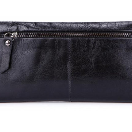 Hot-Selling Genuine Leather Men's Wallet, Business Casual Long Clutch Bag with Multiple Card Slots, Vintage Style Cowhide Men's Bag