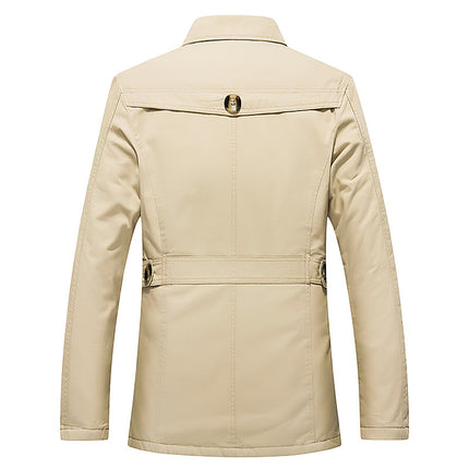 2025 Winter Men's Casual Jacket with Fleece Lining, Thickened Windbreaker, Men's Cotton Coat, Export Dropshipping
