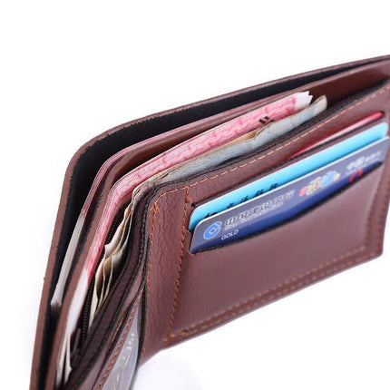 Manufacturer Wholesale Short Men's Wallet Can Be Customized Pv Leather Card Holder Men's Wallet Coin Purse Drop Shipping