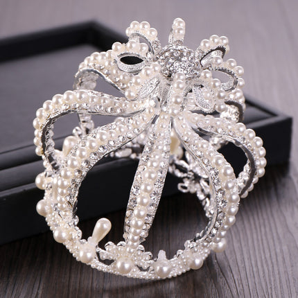 Tuan Ming Crown Europe and America Hot Full Circle Pearl Big Crown Birthday Cake Crown Baking Decorative Headwear Wholesale