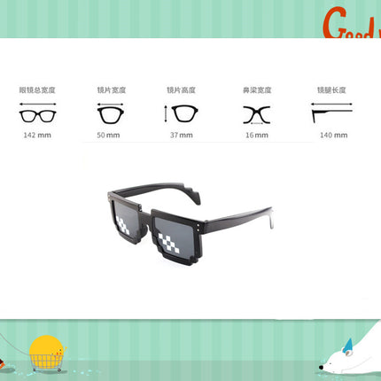 Pixel Mosaic Sunglasses Men Women Funny Retro Fashion Eyewear Unisex Birthday/Party Cosplay Gamer Robot UV400 Sun Glasses
