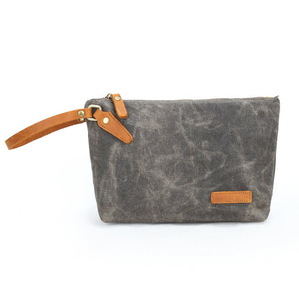 Wholesale New Canvas Men's Clutch Bag European and American Retro Clutch Bag Change Key Portable Storage Bag Small Bag