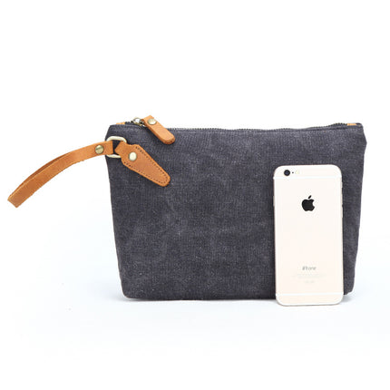 Wholesale New Canvas Men's Clutch Bag European and American Retro Clutch Bag Change Key Portable Storage Bag Small Bag