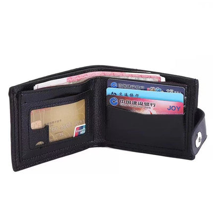 Dropshipping Men's Wallet Multifunctional Short Wallet Pv Leather Magnetic Buckle Coin Purse Creative Gift Wholesale