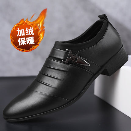 New Casual Shoes for Men, Business Formal Leather Shoes, Large Size Plus Velvet Men's Shoes, Drop Shipping