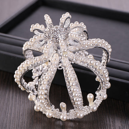 Tuan Ming Crown Europe and America Hot Full Circle Pearl Big Crown Birthday Cake Crown Baking Decorative Headwear Wholesale