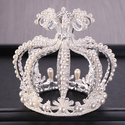 Tuan Ming Crown Europe and America Hot Full Circle Pearl Big Crown Birthday Cake Crown Baking Decorative Headwear Wholesale