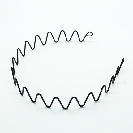 Iron black bottom wave spiral sports head hoop head buckle bath fine hairpin men's and girls universal wash hair hoop wholesale
