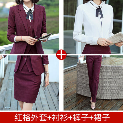 Professional Suit for Women 2024 New Plaid Formal Suit for Women, Small Suit, Fashionable Elegant, Business Elegant Suit for Women