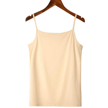 Factory Direct Sales Spring and Summer Versatile Camisole Women's Simple Solid Color Slim Elastic Bottoming Shirt Wholesale Dropshipping