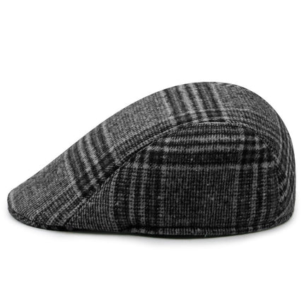 Factory hat wholesale simple Plaid warm full seal woolen beret autumn and winter men's and women's cap forward hat