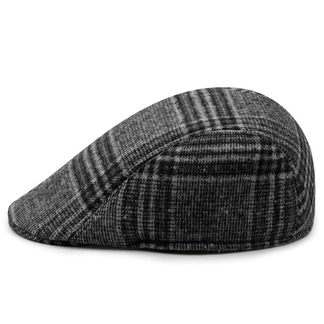 Factory hat wholesale simple Plaid warm full seal woolen beret autumn and winter men's and women's cap forward hat