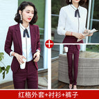 Red suit + white shirt + trousers / S