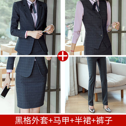 Professional Suit for Women 2024 New Plaid Formal Suit for Women, Small Suit, Fashionable Elegant, Business Elegant Suit for Women