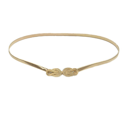 New Hot Selling Metal Women's Spring Waist Chain, Fashionable and Versatile Cloud Buckle Elastic Chain Thin Belt Body Chain