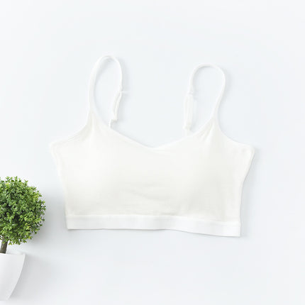 Cotton Five-Finger Cup with Chest Pad Small Vest Women's Short Sling Tube Top Wear-Free Underwear Cup All-in-One Bra B