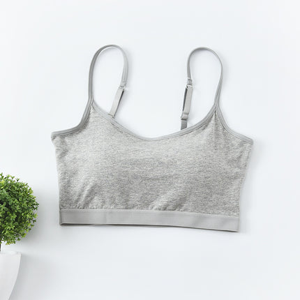 Cotton Five-Finger Cup with Chest Pad Small Vest Women's Short Sling Tube Top Wear-Free Underwear Cup All-in-One Bra B