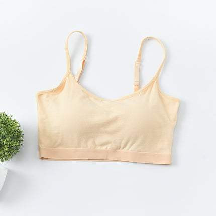 Cotton Five-Finger Cup with Chest Pad Small Vest Women's Short Sling Tube Top Wear-Free Underwear Cup All-in-One Bra B