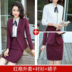 Red suit + white shirt + overskirt / S