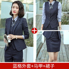 Blue suit + vest + overskirt / S