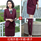 Red suit + trousers + overskirt / S