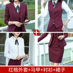 Red suit + white shirt + vest + overskirt / S