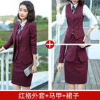 Red suit + vest + overskirt / S