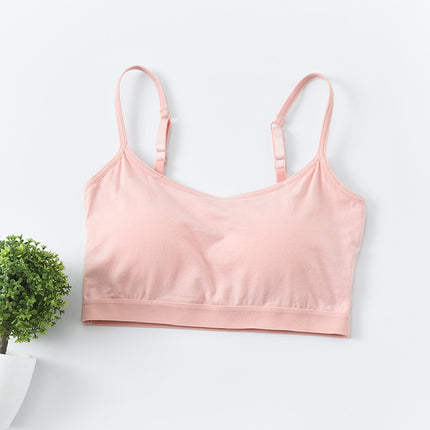 Cotton Five-Finger Cup with Chest Pad Small Vest Women's Short Sling Tube Top Wear-Free Underwear Cup All-in-One Bra B