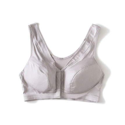New Mulberry Silk Thin Silk Knitted Bra Large Size Front Buckle Breastfeeding Bra Vest No Steel Rings Comfortable Underwear