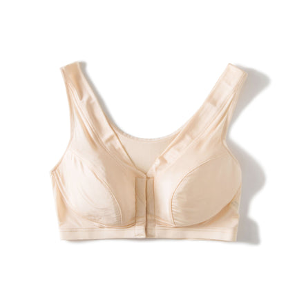 New Mulberry Silk Thin Silk Knitted Bra Large Size Front Buckle Breastfeeding Bra Vest No Steel Rings Comfortable Underwear