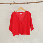 Short sleeve cardigan Red / Free size