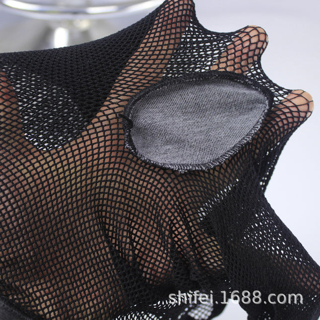 Women's Latin dance net stockings add-on crotch toe encryption fishing net eye pants net stockings small mesh socks