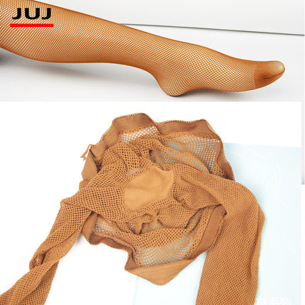 Women's Latin dance net stockings add-on crotch toe encryption fishing net eye pants net stockings small mesh socks