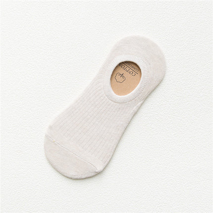 5 pairs of socks men's spring and summer solid color invisible boat Socks silicone non-slip cotton drawable all-match men's socks