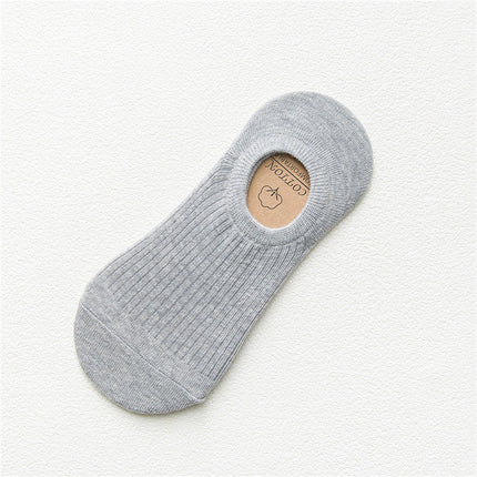 5 pairs of socks men's spring and summer solid color invisible boat Socks silicone non-slip cotton drawable all-match men's socks