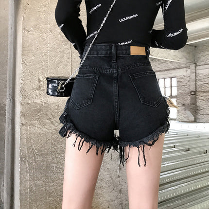 2025 New High Waist Denim Shorts Women's Tight Hip Cover Easiest for Match Sexy Shorts Personalized Korean Style Outer Shorts