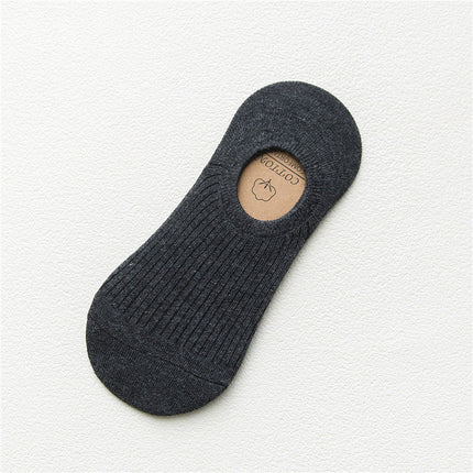 5 pairs of socks men's spring and summer solid color invisible boat Socks silicone non-slip cotton drawable all-match men's socks
