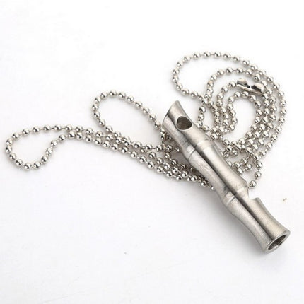Stainless steel bamboo whistle outdoor camping survival whistle high decibel metal whistle emergency survival whistle distress whistle