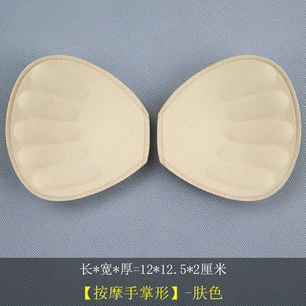 Thickened Triangle Intimates Overlock Sponge Breast Pad Inserts, Thin Top and Thick Bottom Round Sponge Swimsuit Sponge Cup