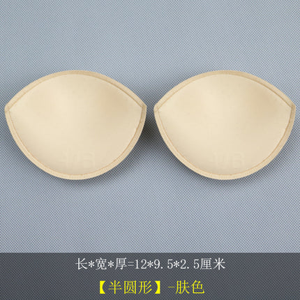 Thickened Triangle Intimates Overlock Sponge Breast Pad Inserts, Thin Top and Thick Bottom Round Sponge Swimsuit Sponge Cup